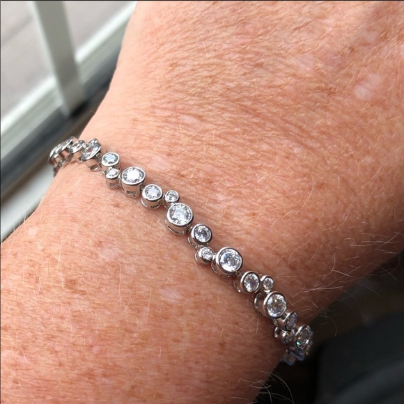 Lesa Michele CZ bubble style tennis bracelet 7.5 - Picture 7 of 14